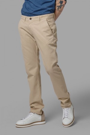 Férfi La Martina Slim-fit Linen-blend Chino Nadrág Bézs Magyarország | RWW-2108