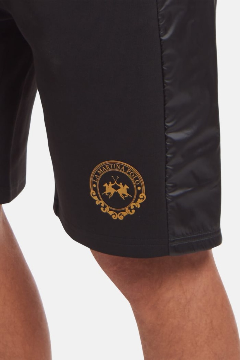 Férfi La Martina Regular-fit 100% Pamut Sports Joggers Fekete Magyarország | GRW-2880