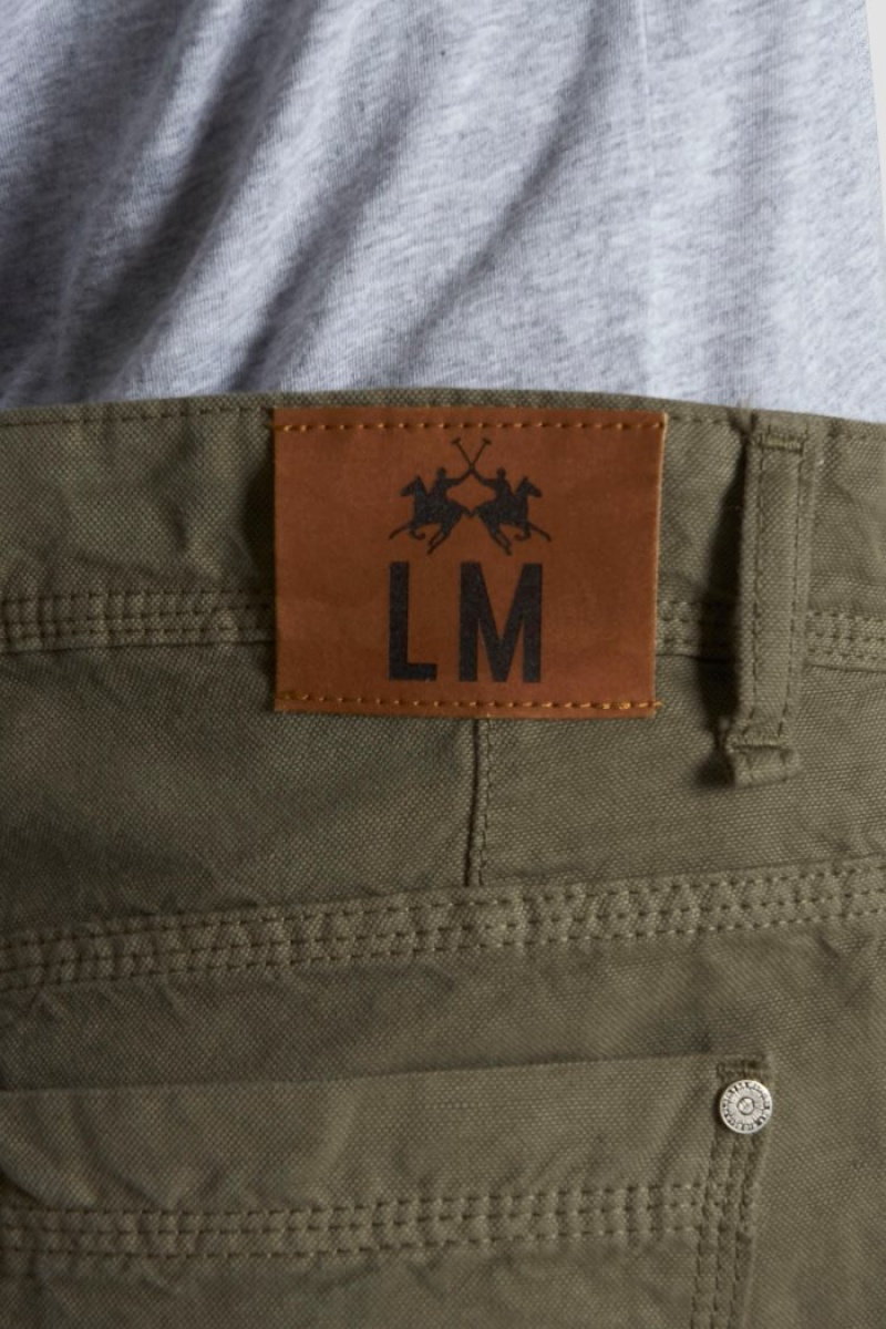 Férfi La Martina Regular-fit Pamut And Linen Chino Nadrág Mélyzöld Magyarország | LWV-8924