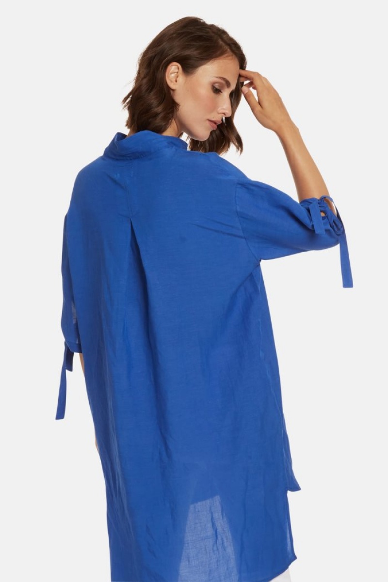 Női La Martina Regular-fit Linen-blend Kaftan Kék Magyarország | JWT-8239