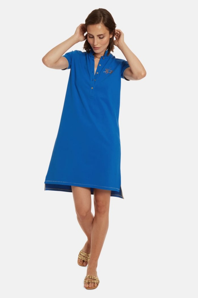 Női La Martina Regular-fit Polo Dress Kék Magyarország | PPM-8913