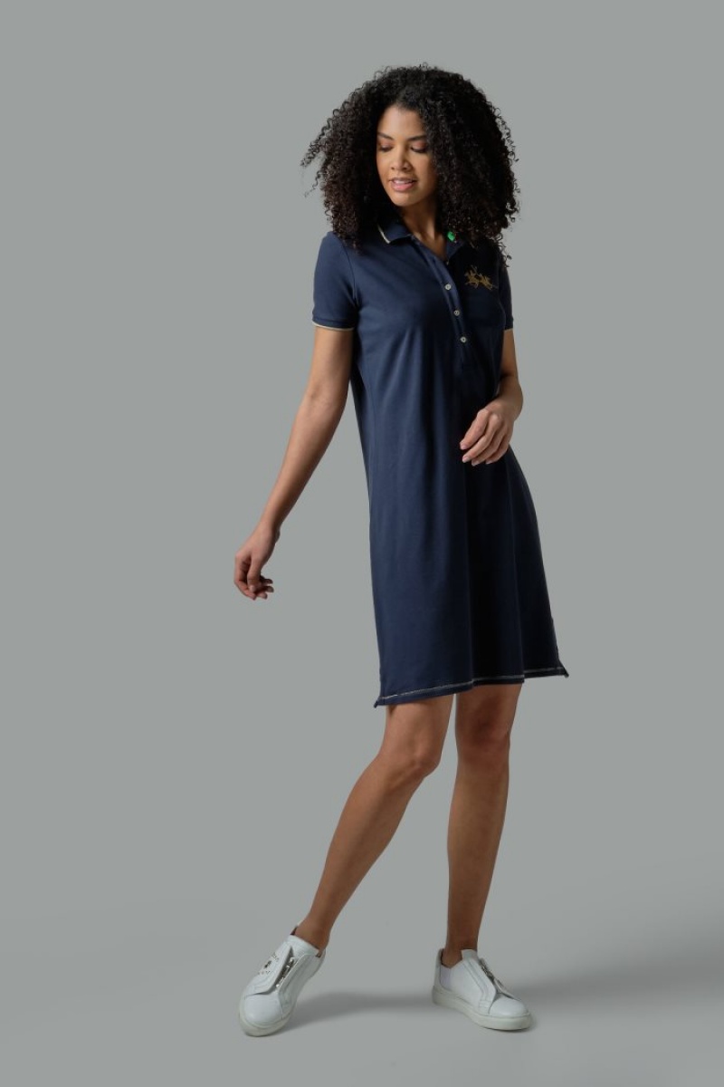 Női La Martina Regular-fit Polo Dress Sötétkék Magyarország | FOG-8765